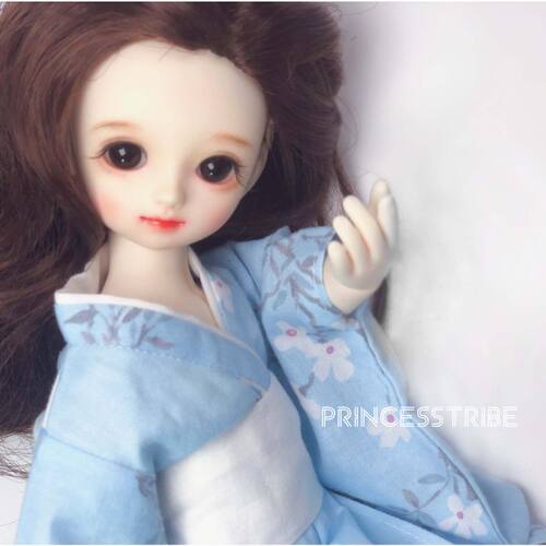 6分bjd娃娃浴衣和服蓝白樱花YOSD尺寸马肉卡肉NAPI/imda2.6 3.0