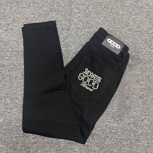 显瘦长裤 轻奢烫钻珍珠高级感男女修身 刺绣牛仔裤 潮牌GOOD2025新款