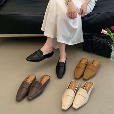 SHOE-REN韩版方头穆勒鞋