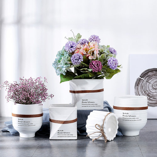 陶瓷简约客厅绿萝多肉有孔花盆