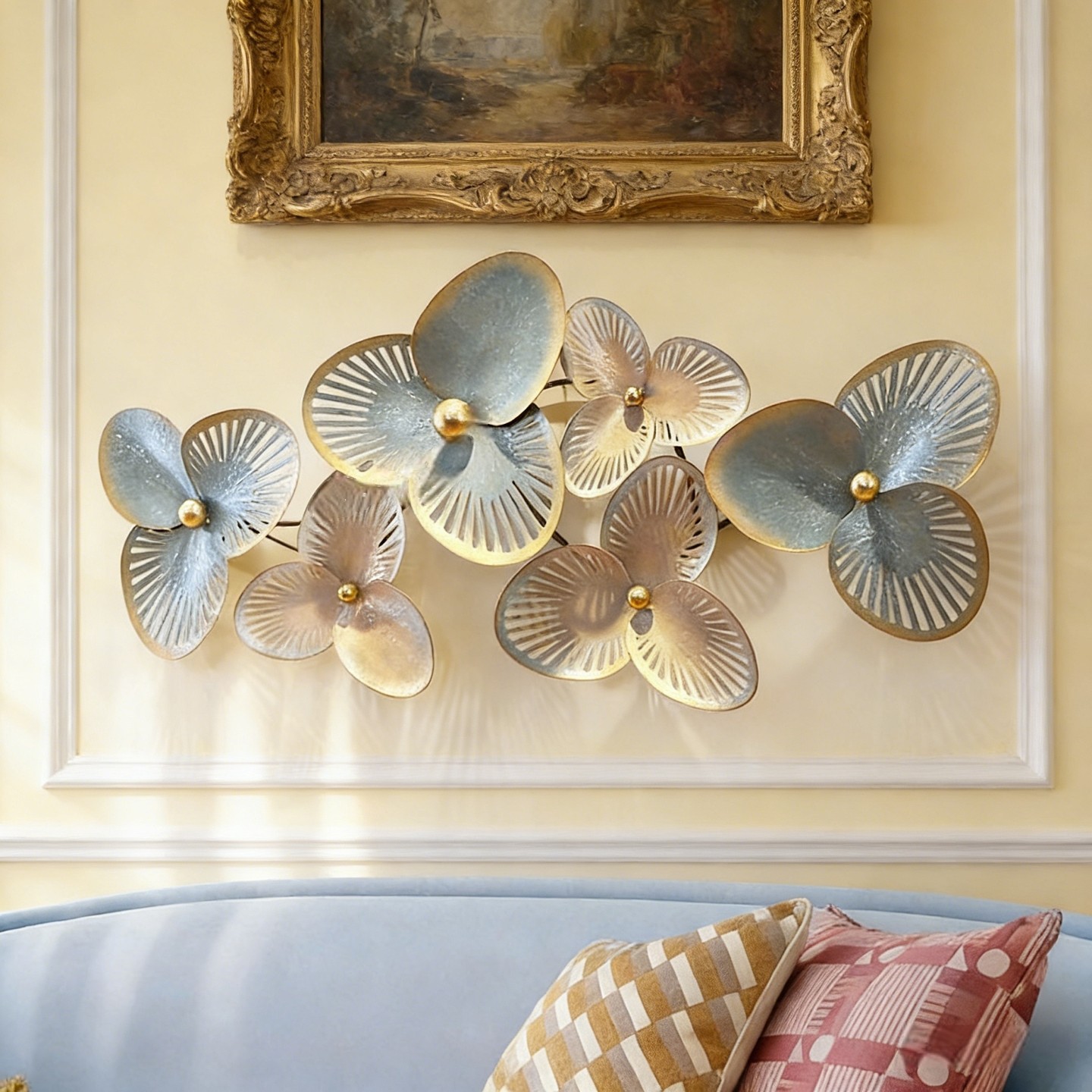 美式田园三叶草复古壁饰创意墙饰品立体装饰金属壁挂件客厅玄关