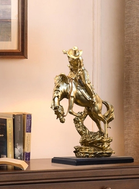 美式西部牛仔人物雕塑模型摆件