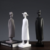 创意民国风行者人物抽象摆件客厅装 饰高级感高档电视柜酒柜样板房