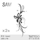 SAM 重度相思草本防水持久辣妹女侧腰胸部大腿性感花朵纹身贴原创