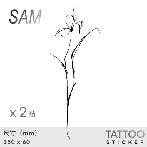 SAM lily草本持久百合植物原创设计高级清新男女纹身贴手臂侧腰