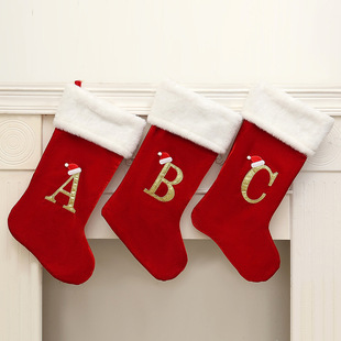 Christmas stockings large red tree letter stock decor袜子