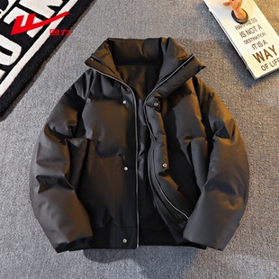 回力立领亮面棉衣外套男女冬季加厚保暖棉服情侣百搭宽松面包服男