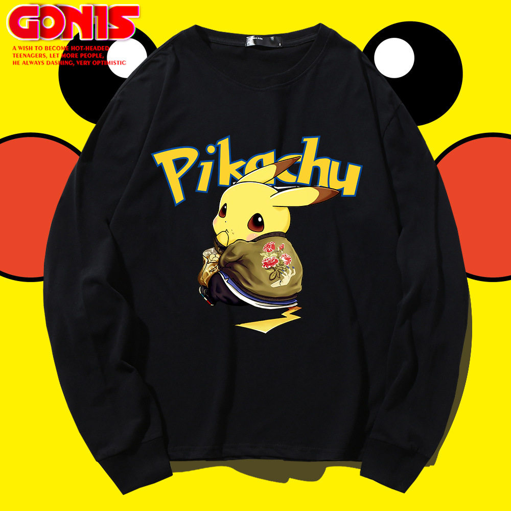 Detective Pikachu Jointly T-shirt Long sleeve clothes Pokemon comic Couples dress pure cotton Easyin the Men's clothing, T-shirt  category - from Buy2taobao.com to provide professional Taobao agent buy service