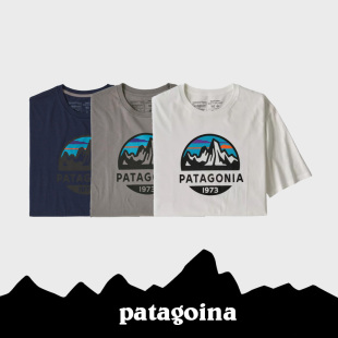 圆形雪山印花夏季 户外宽松休闲短袖 巴塔哥尼亚 PATAGONIA T恤男女