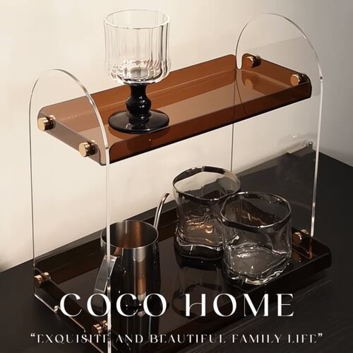 护肤品置物架高级感桌面防尘整理架卫生间洗手台香水亚克力收纳架