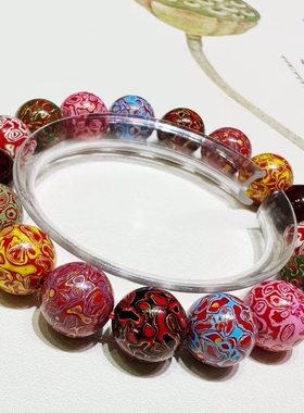 新款原创大漆珐琅彩高含量朱砂手串高级感时尚百搭设计感生日礼物