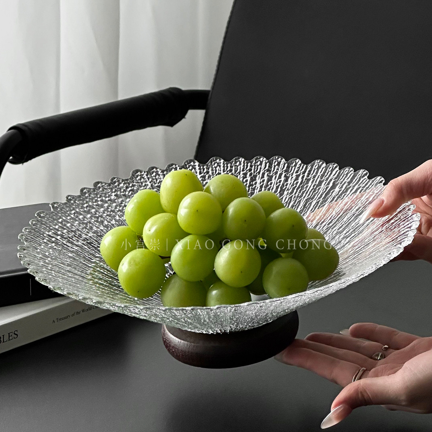 高级感玻璃水果盘轻奢家用茶几干果盘高颜值精致糖果盘零食摆放盘