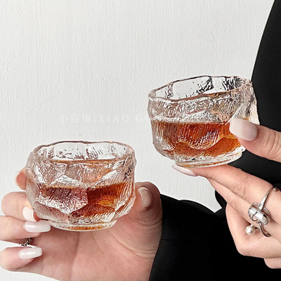 中古侘寂风冰川小酒杯磨砂品茗杯