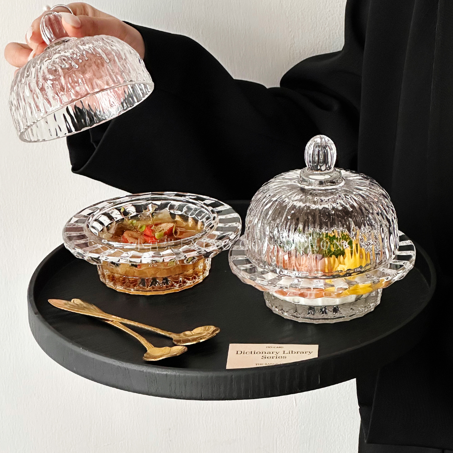 欧式燕窝盅高级感家用玻璃带盖水果碗甜品碗精致创意糖水碗银耳盅