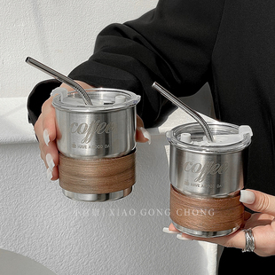 小众设计高颜值304不锈钢咖啡杯浓缩冰美式 拿铁杯牛奶杯饮料杯子