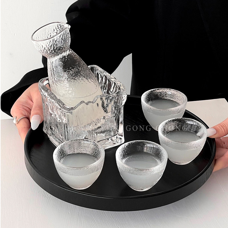 高级感复古锤纹清酒杯清酒壶套装