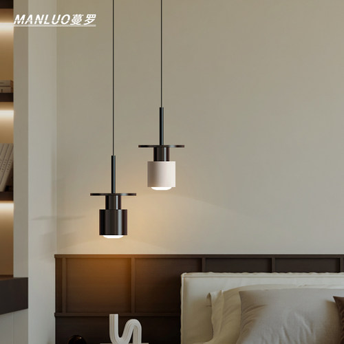 床头吊灯吧台餐厅卧室灯具屏风玄关吊线灯高级感轻奢主卧小吊灯饰