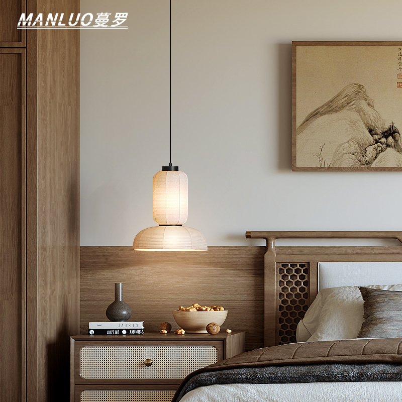 床头吊灯玄关屏风民宿卧室吊线灯