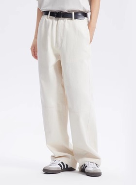 UHUZZ 24AW苹果核刺绣重磅工装长裤日系复古宽松直筒休闲裤男女