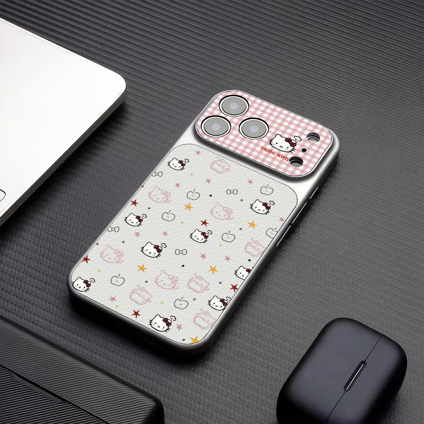 满屏星星小猫咪适用苹果17promax手机壳iPhone16pro方格15plus可爱14磁吸13新款12/11卡通air套Magsafe大视窗