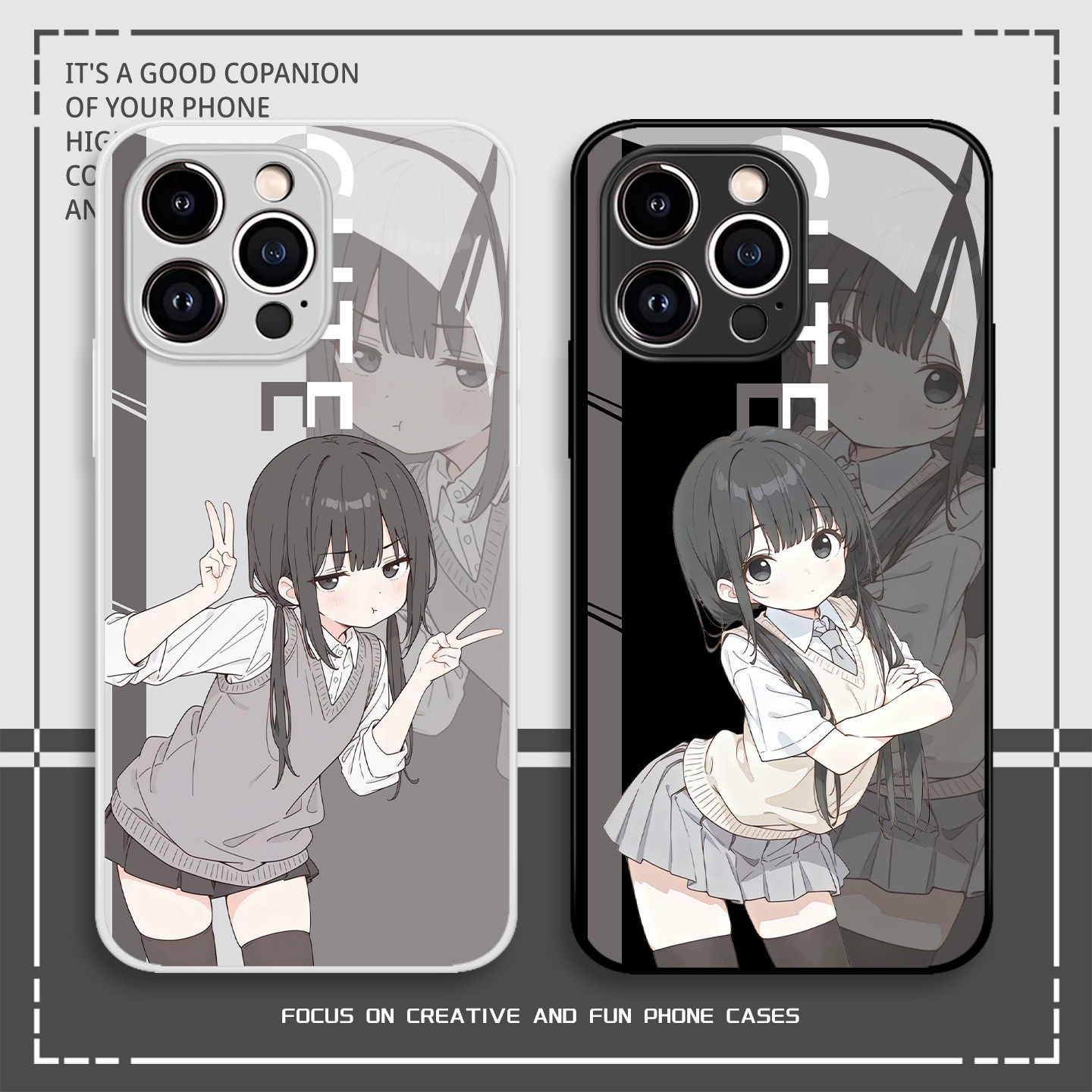 呆萌少女手机壳适用华为pura80promax动漫mate70pro二次元p50/p60/nova15ultra/14/13/12新款11/10/40/30/9/8