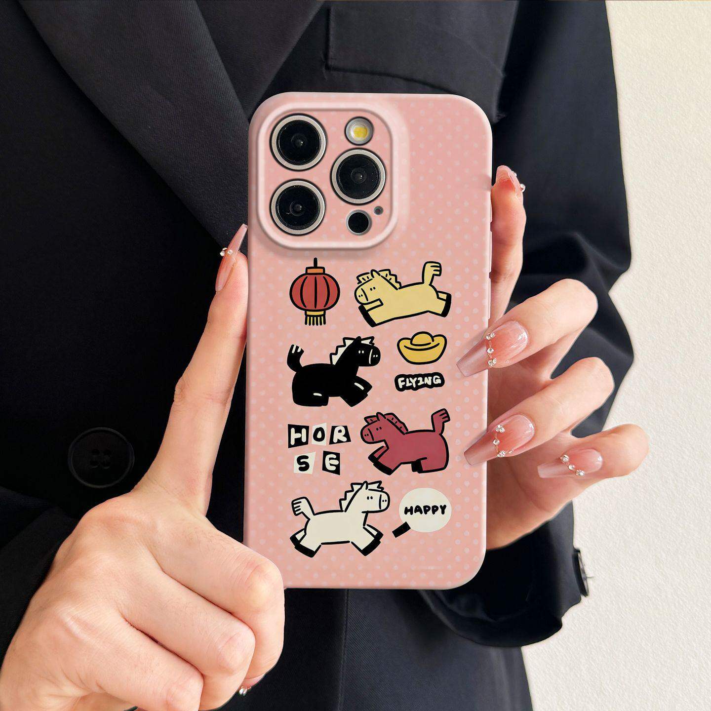 萌马吉物适用苹果iPhone17华为Pura80小米oppo红米vivo荣耀一加手机壳16Promax马年15新年14春节13女12男11潮