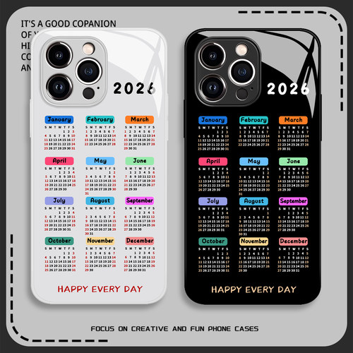 2026日历手机壳适用苹果17promax新年16本命年iphone15马年14过年13pro玻璃12/11新款x/8plus/xr/xs/7/air/se