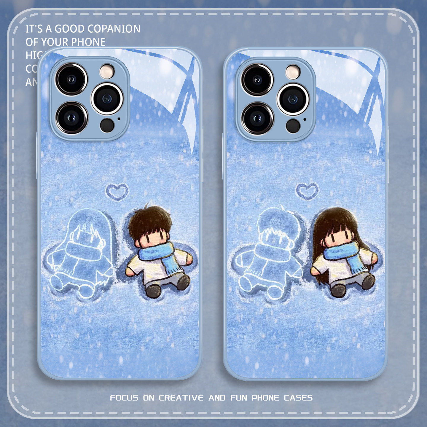 雪地情侣手机壳适用苹果17promax卡通16e趣味iphone15可爱14一对13pro/12mini/11新款x/8plus/xr/xs/7/air/se