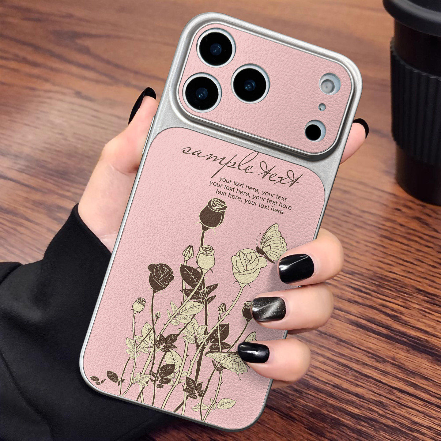 适用于苹果17promax手机壳新款素皮粉笺花信套全包大视窗高级感网红13简约14外iphone15防摔16pro软