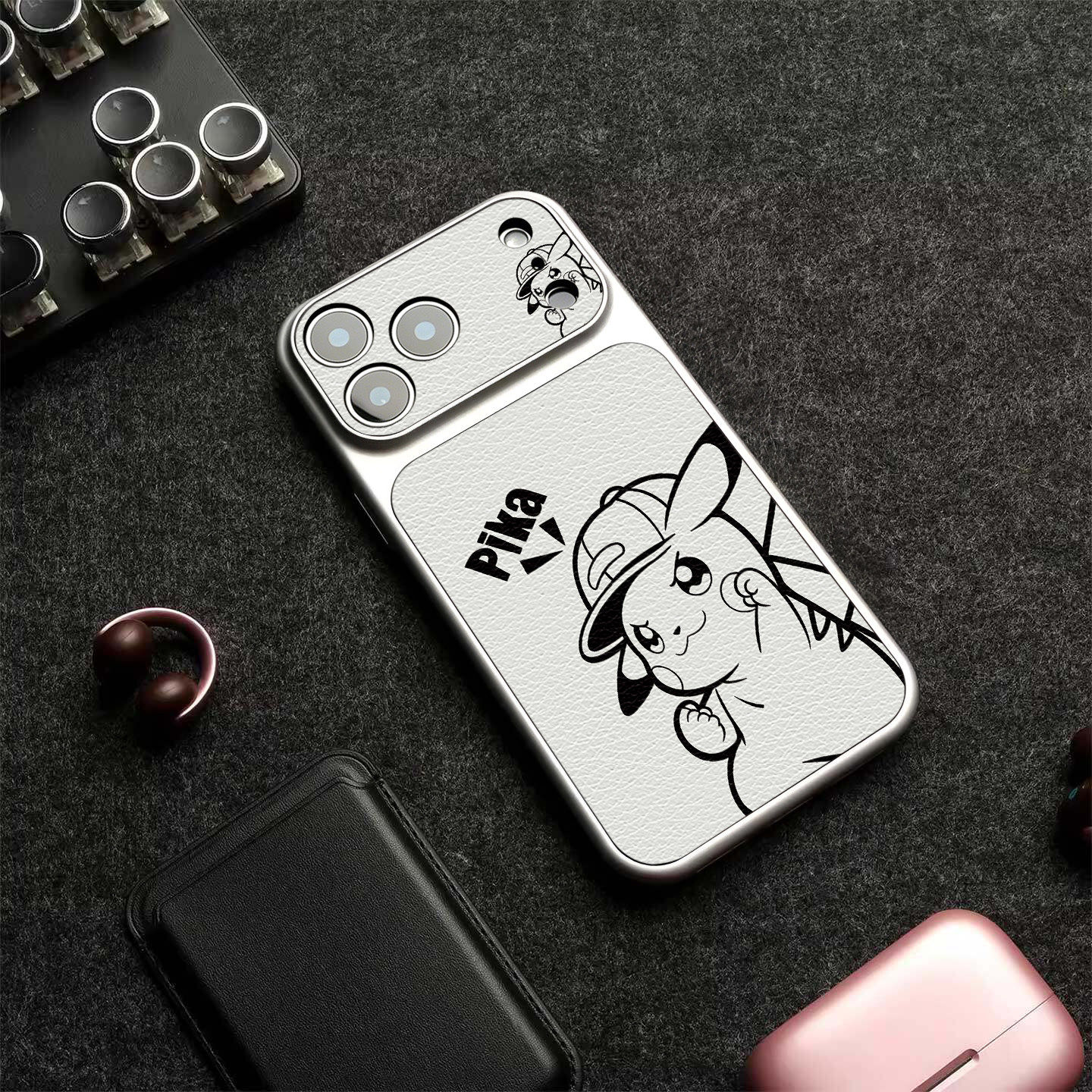 简约皮卡丘手机壳适用iPhone17promax苹果16pro宝可梦15plus磁吸14线条13新款air男生动漫pm二次元p全包i防摔