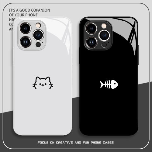 线条小猫情侣手机壳适用