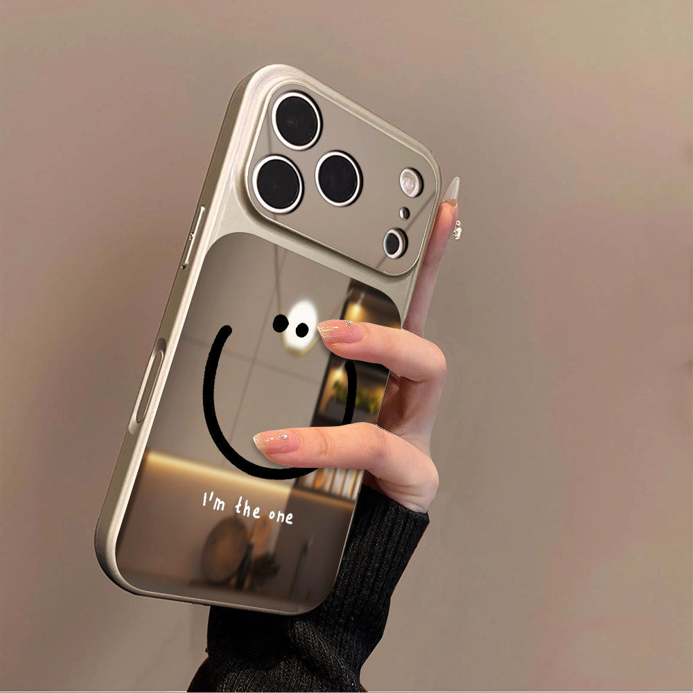 保持微笑适用苹果17promax手机壳iPhone16pro新款16plus镜面15大视窗套硅胶14防摔13女款全包air秒变17高级