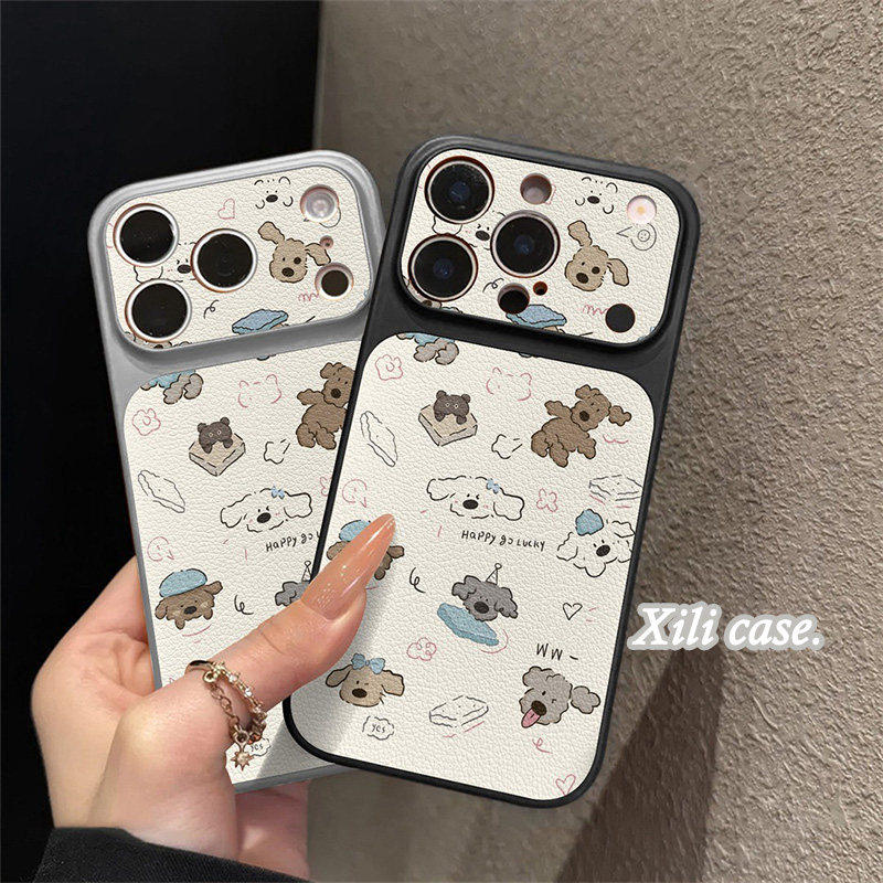 搞怪卡通吐舌小狗适用iPhone17promax手机壳苹果16新款15pro可爱14pro日韩13女14皮纹大视窗17创意全包防摔套