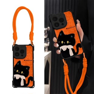 适用苹果17手机壳秋冬iPhone17promax女新款16pro小羊皮15镜头全包14plus小狗可爱13pm带挂绳12防摔保护套豪