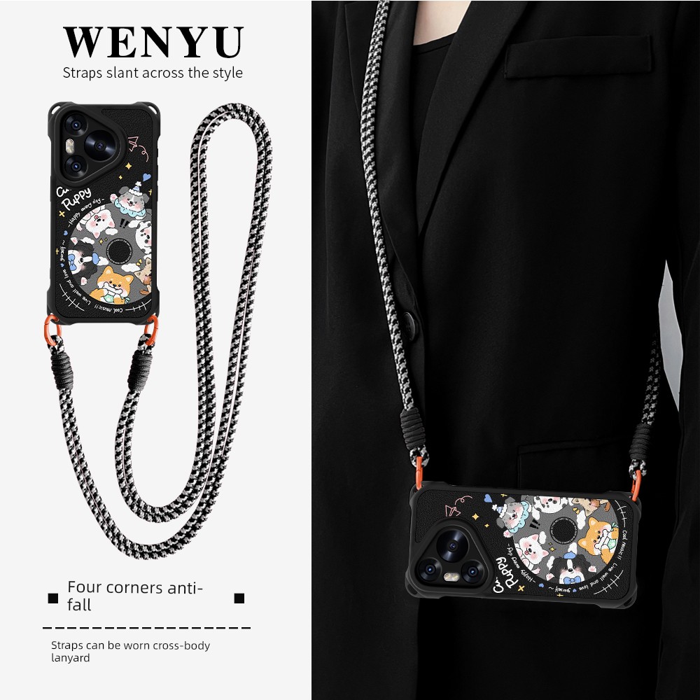光盘小狗适用华为Pura80手机壳新款Pura70Ultra四角防摔p60斜跨背带挂绳p50e斜挎挂脖子p40女p30软保护套pro
