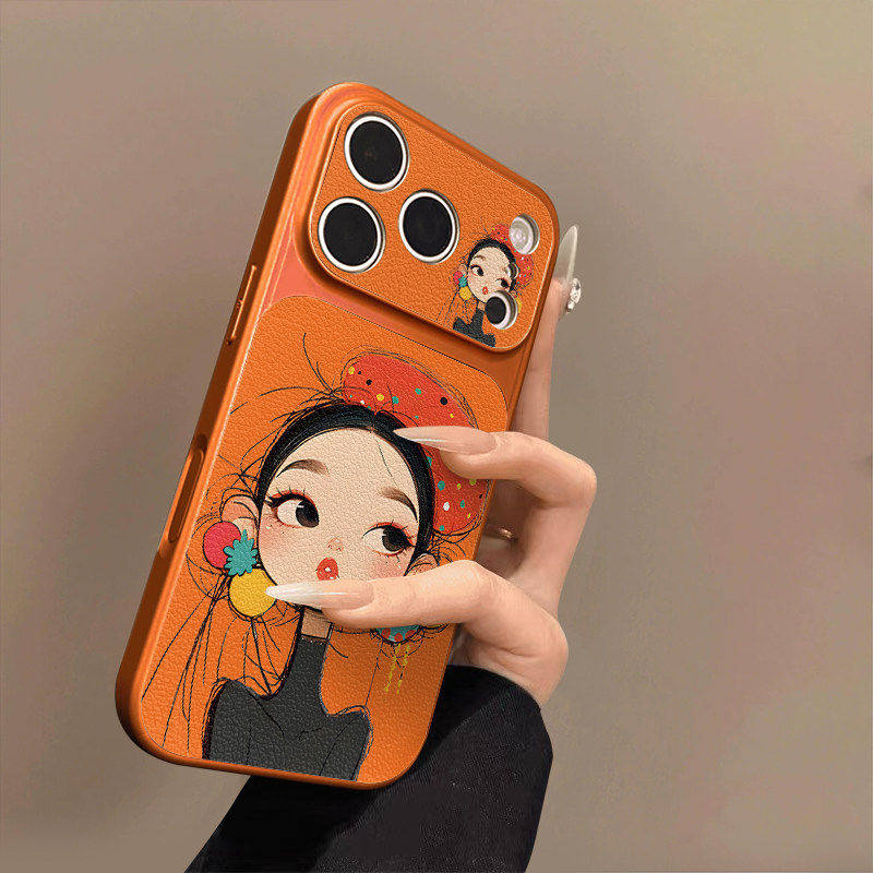 时尚女孩适用苹果17promax手机壳新款iphone16pro高级感15超好看13卡通14plus小羊皮12小众11男女17air保护套