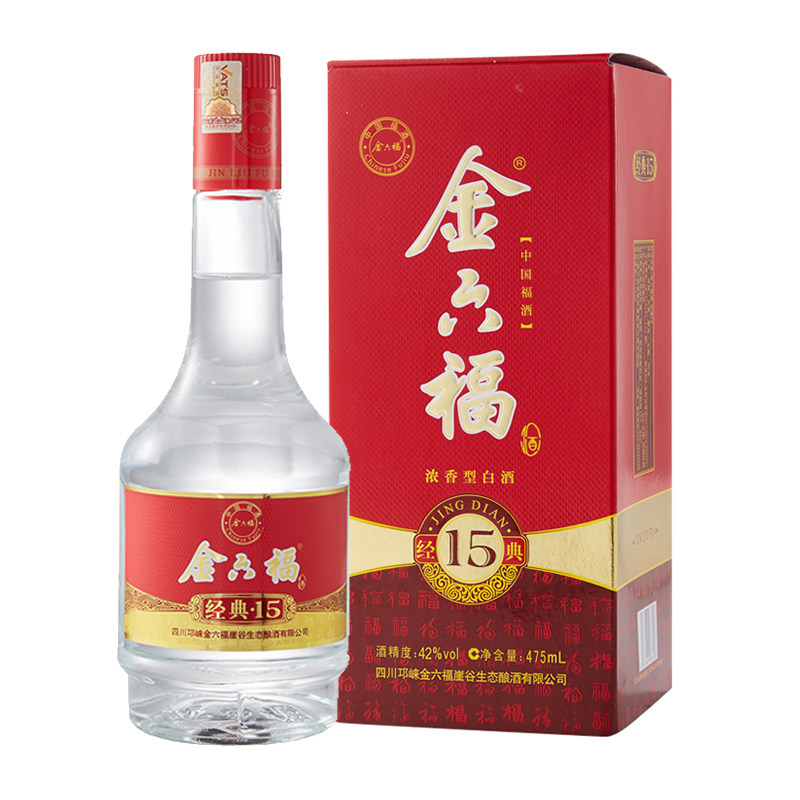42度金六福酒经典白酒 475ml/瓶