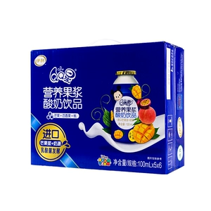 伊利 [QQ星果浆酸奶饮品芒果百香果桃100ml*5瓶*6排/箱]