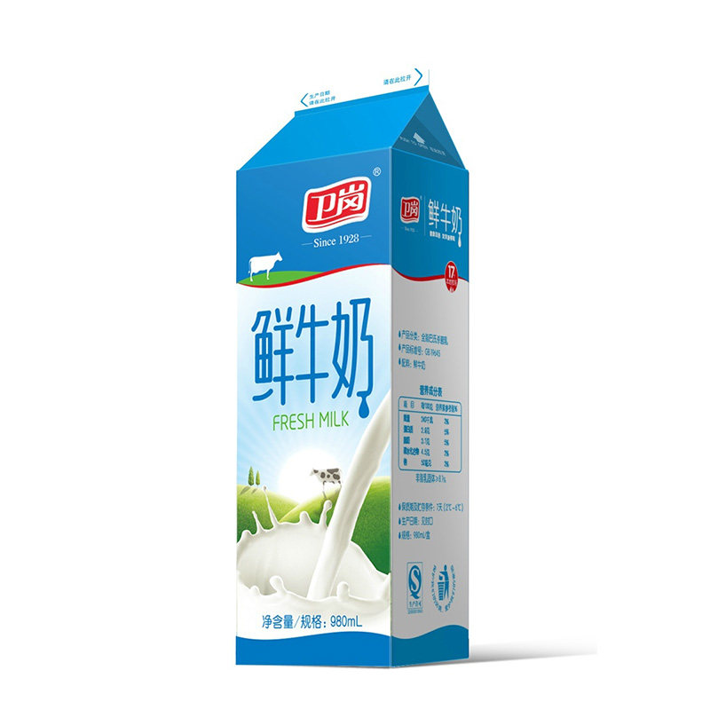 【淳鲜营养】卫岗纯鲜牛奶 980ml/盒