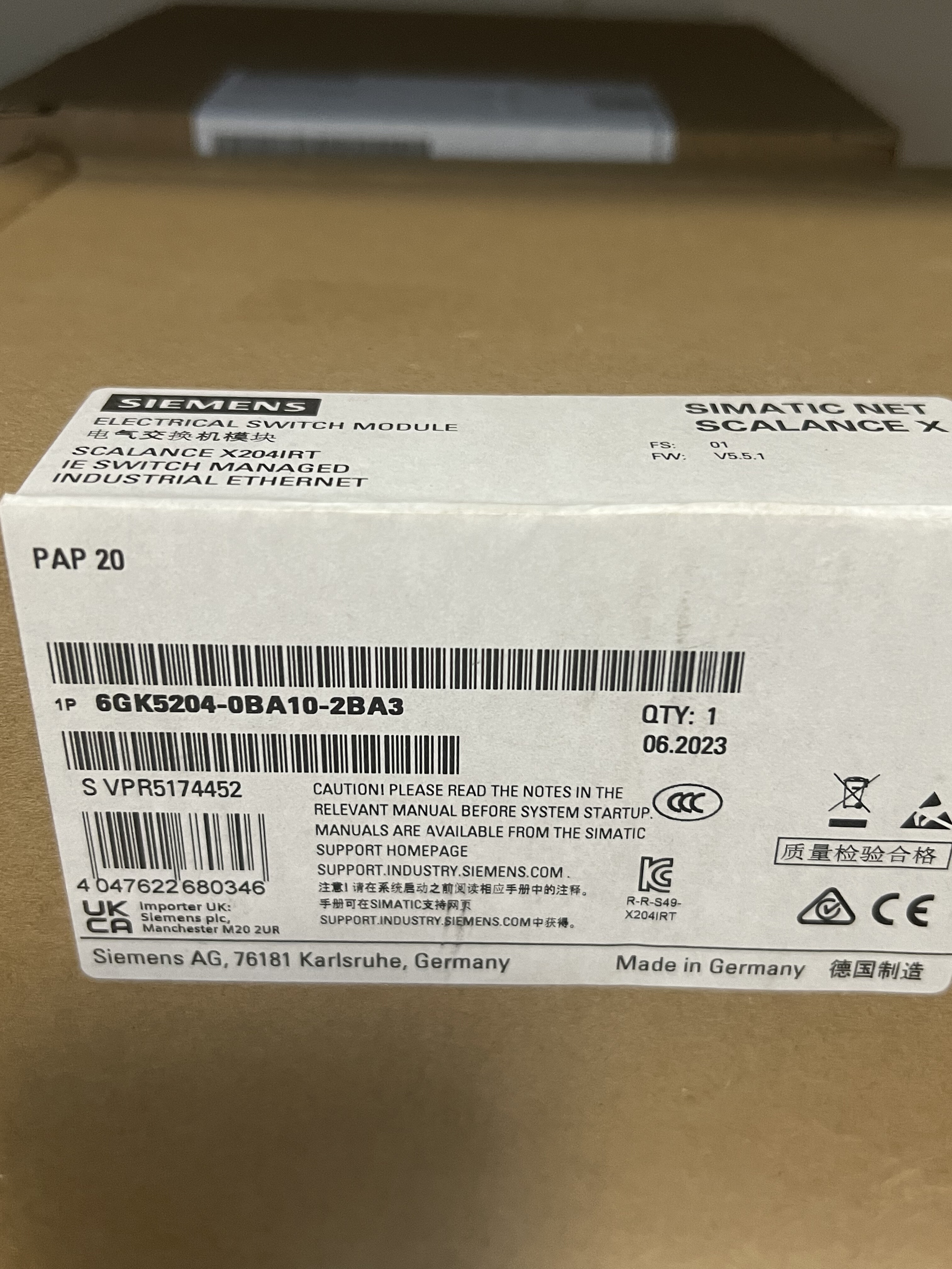 6GK5204-0BA10-2BA3 西门子X204IRT 交换机 6GK5204-0BA10-2BA3