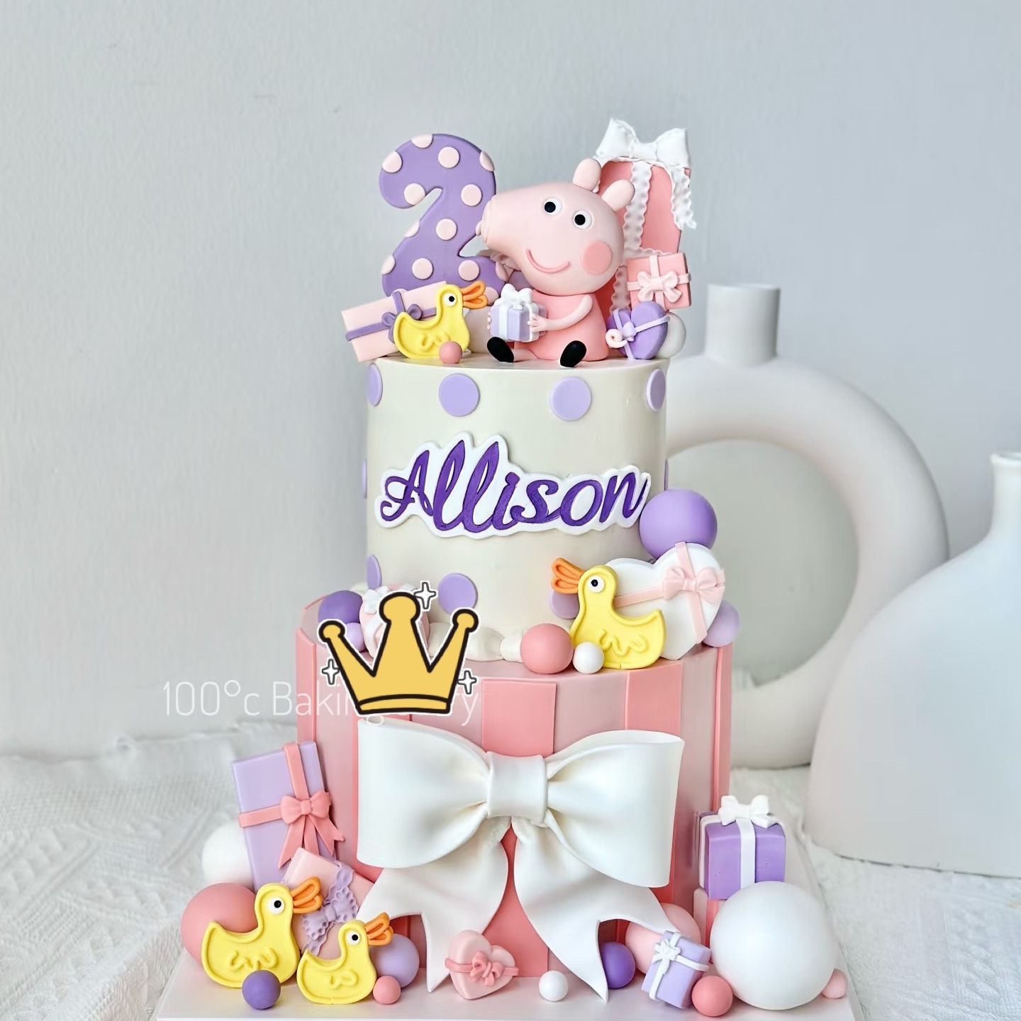 上海小猪佩奇乔治生日蛋糕儿童女孩男孩宝宝100天周岁百日宴蛋糕