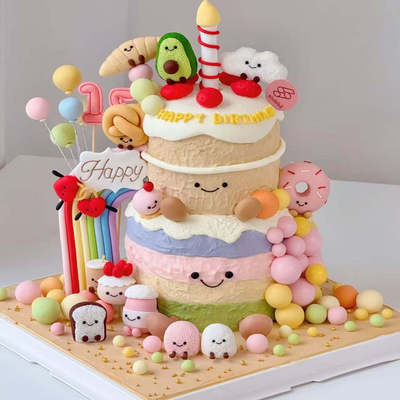 上海网红jellycat生日蛋糕儿童10周岁宝宝宴100天双满月同城配送