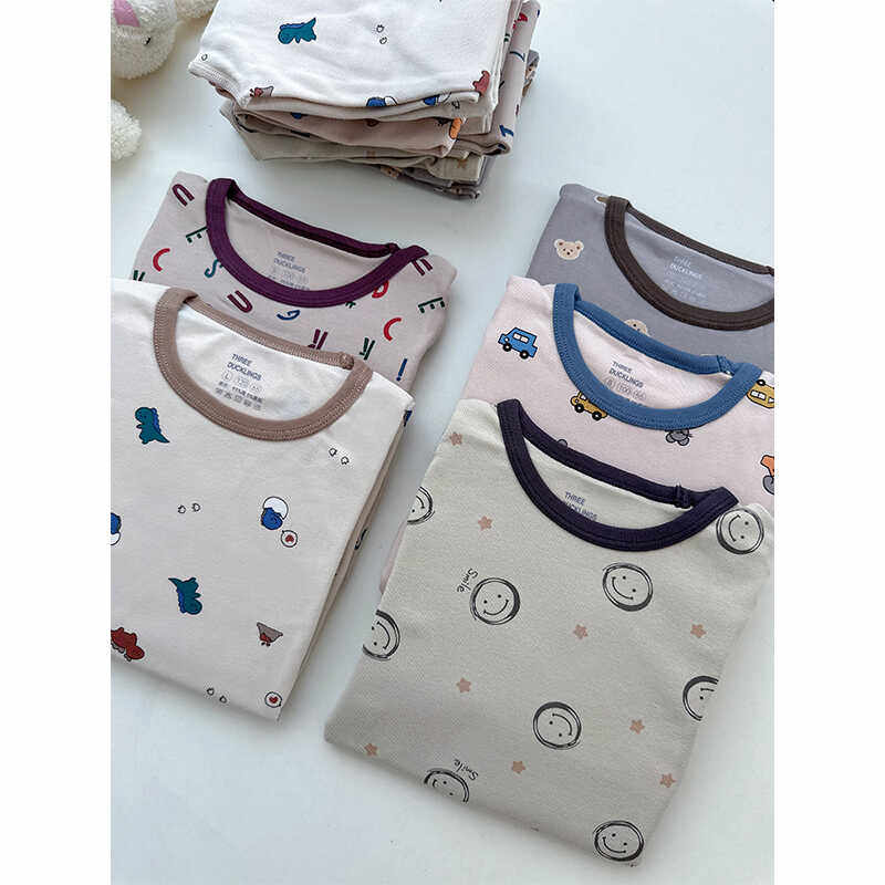 儿童无骨新款家居服全棉秋冬