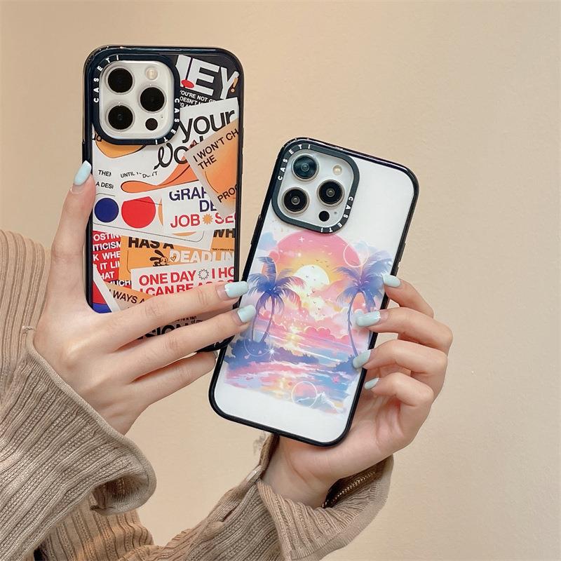 CASETi华强北代购 亚克力侧字硬壳夕阳西下苹果16手机壳适用iphon