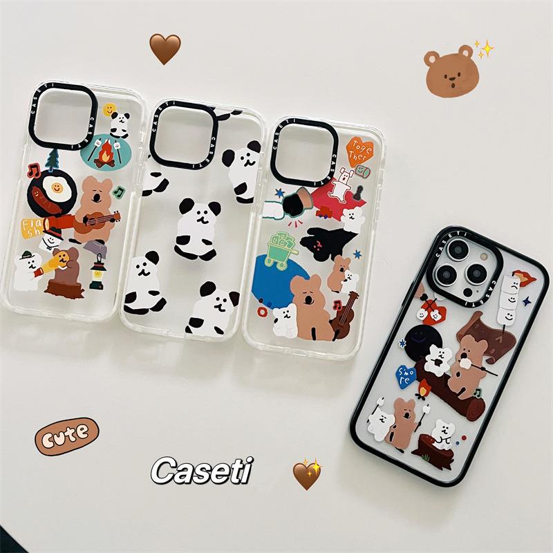 CASETi华强北代购 亚克力侧字硬壳柿子熊苹果16手机壳适用iphone1