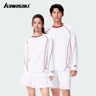 kawasaki川崎羽毛球服长袖 透气运动训练服上衣C1479 T恤男女款