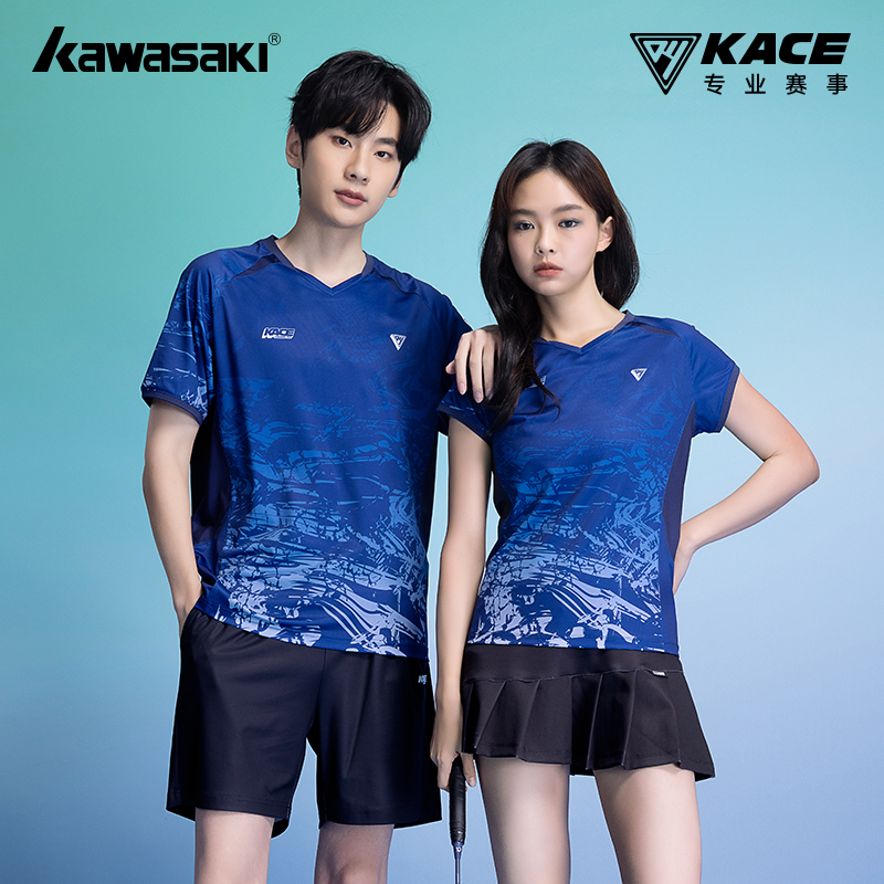 川崎专业赛事羽毛球服运动短袖T恤KACE韩风男女款7A抗菌轻薄速干