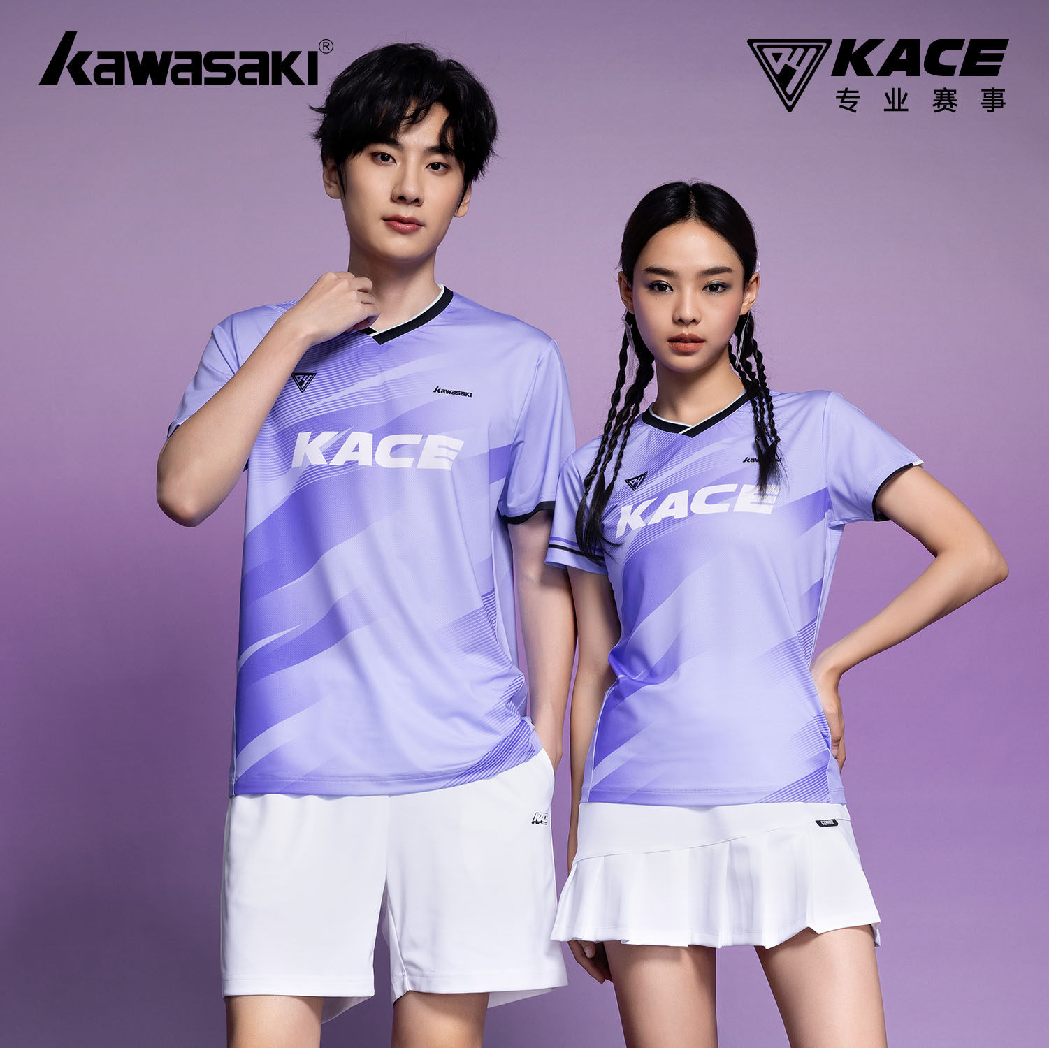 川崎25年新款羽毛球服男女款速干透气运动短袖T恤KACE韩风系列