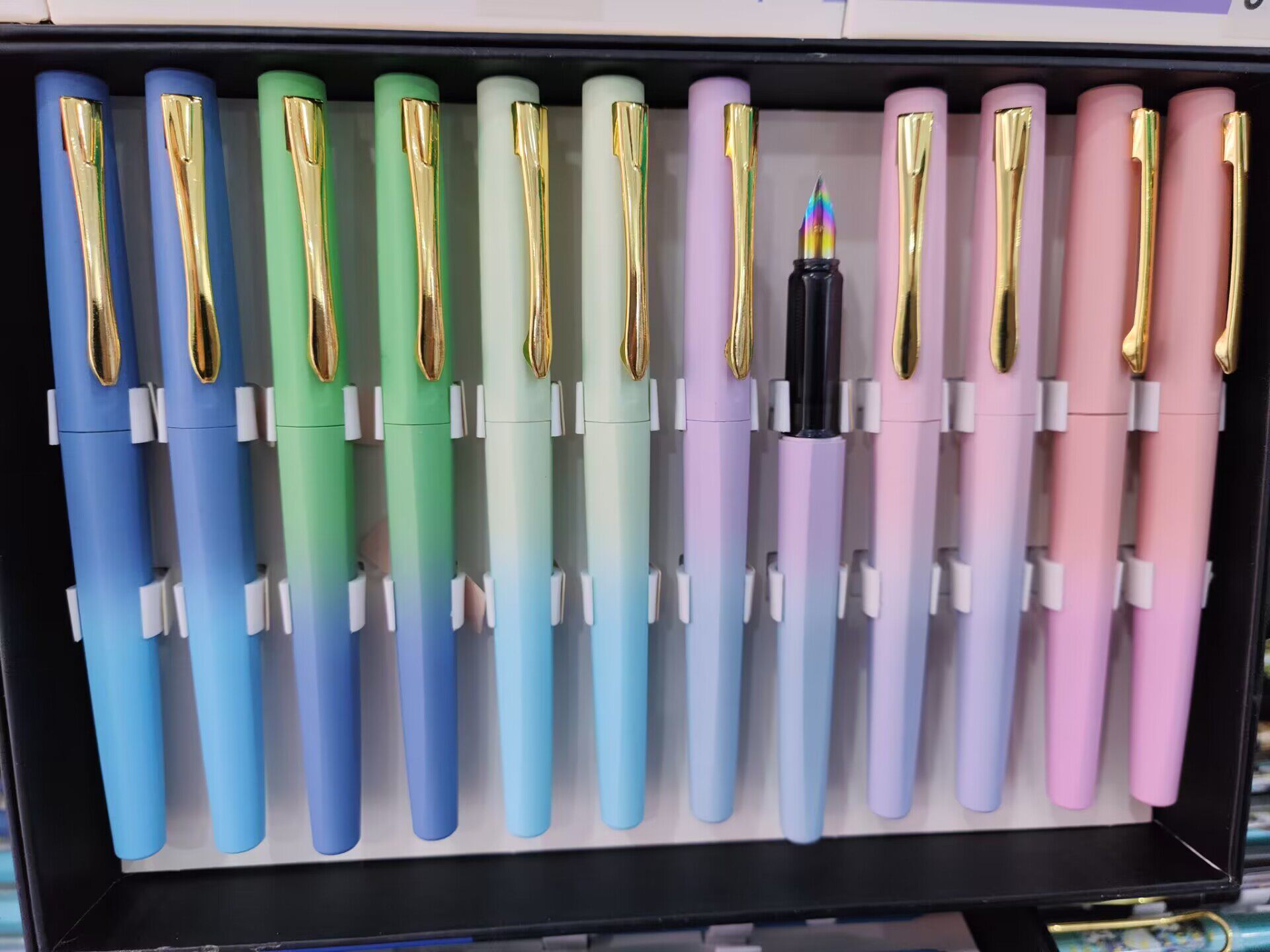 汉诺5007渐变三角笔杆正姿换囊练字钢笔三四年级学生奖品笔文具店