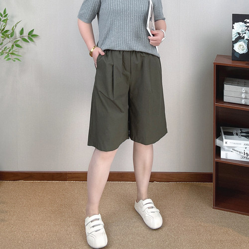 胖MM大码直筒短裤女高腰阔腿五分裤宽松显瘦休闲百搭夏季薄款中裤